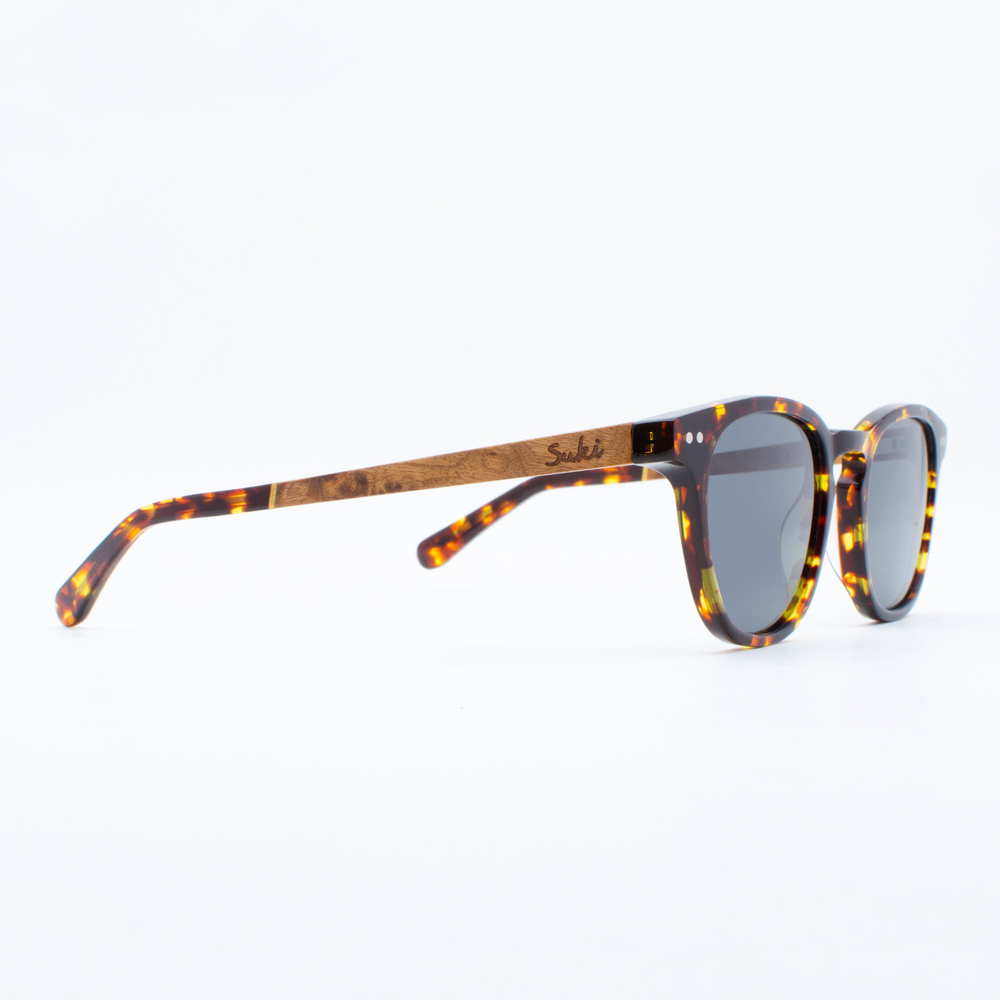 WOODEN SUNGLASSES PUTU TORTOISE BURL SUKI