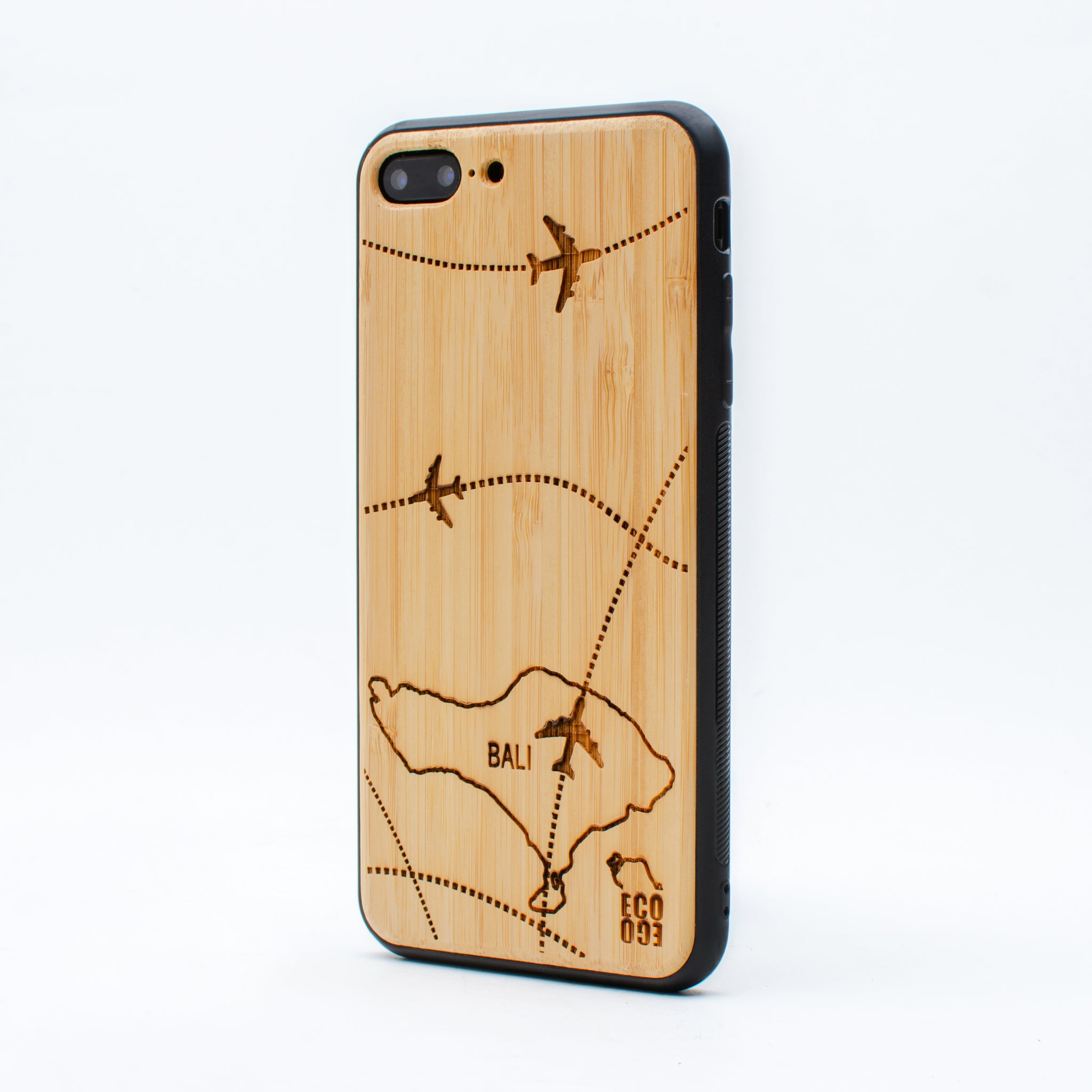 bamboo iphone 7+ case bali map ecoego