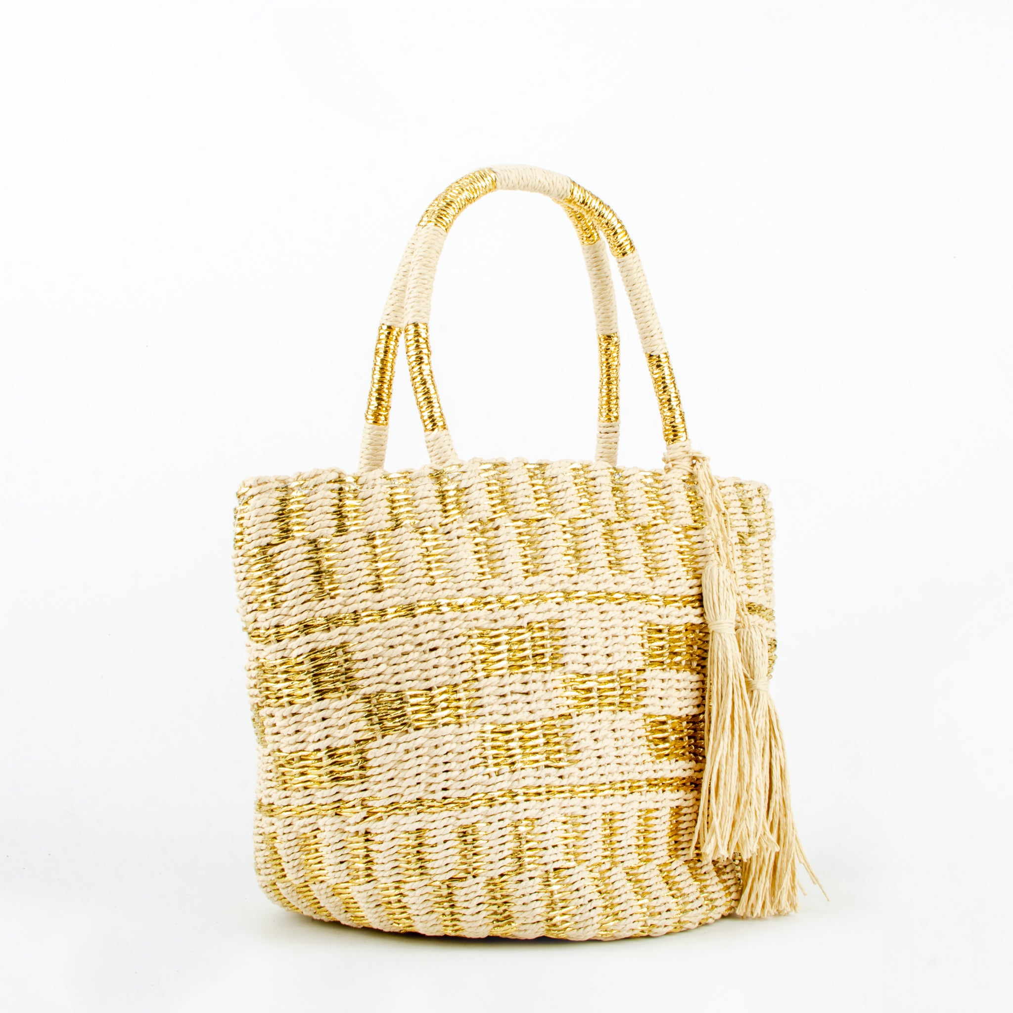 straw bag kaia gold ecoego 